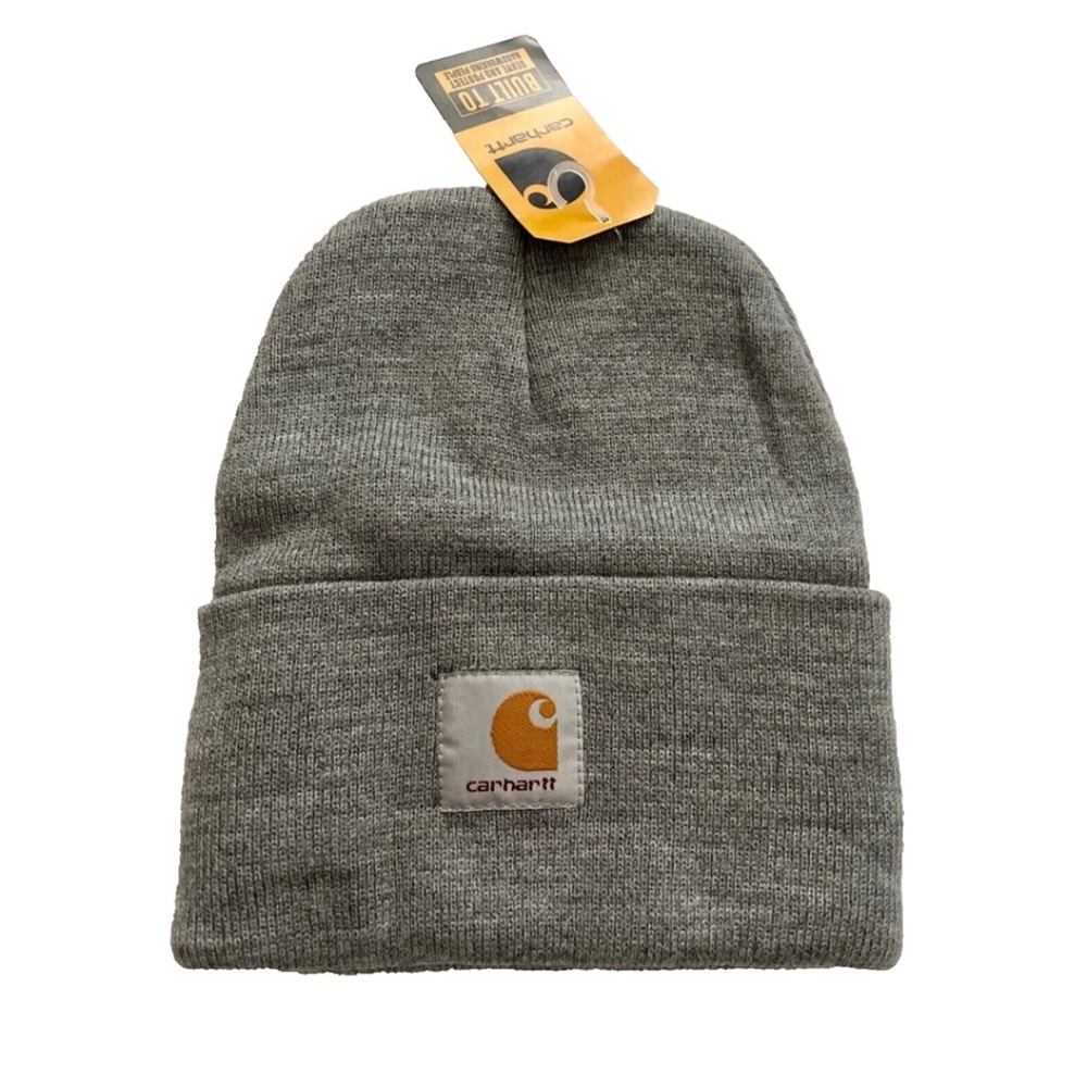 Carhartt Gray Knit Cuffed Beanie Hat A18 New NWT